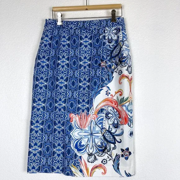 Anthro Moulinette Soeurs Floral Pencil Skirt Sz 4 - Picture 4 of 10